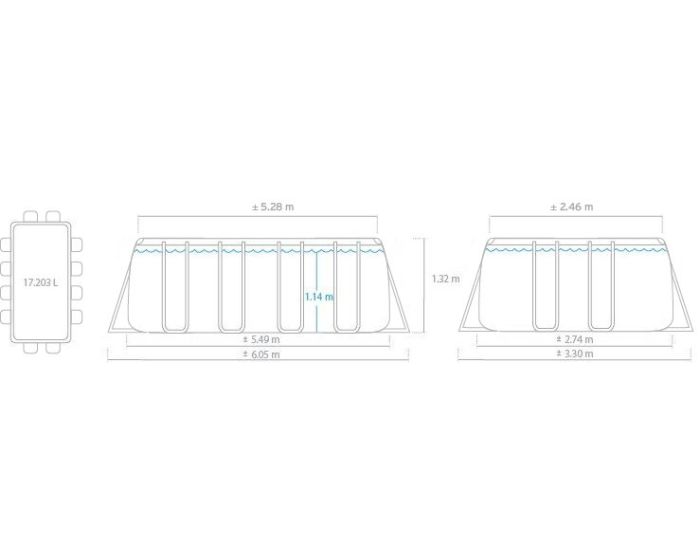 Intex Piscine Ultra XTR Frame Rectangulaire 549x274x132 Cm Gris 24974 B