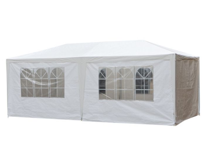 Chapiteau 3 x 6 mètres blanc avec bâches latérales Pure Garden & Living