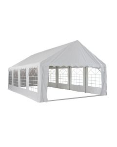 Tente de fête 5x8m PVC 400 gr/m2 blanc avec parois latérales