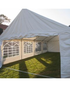 Tente de fête 5x8m PVC 400 gr/m2 blanc avec parois latérales