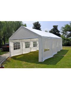 Chapiteau 4x8m PE 160 gr/m2 blanc avec bâches latérales