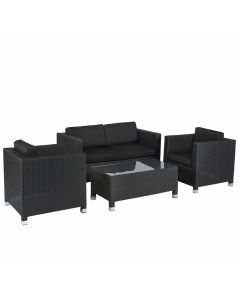 Ensemble de jardin "Bari" coin salon noir - Pure Garden & Living