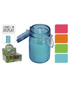 Bougie citronnelle dans pot en verre