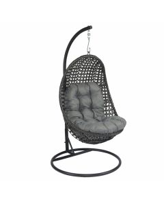 Fauteuil suspendu "Moon" résine tressée - Elegant gris