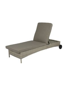 Chaise longue à roulettes "Gaby" Beige/Gris - Pure Garden & Living