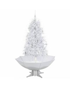 Sapin de Noël Simulation chute de neige - Blanc/Argent 170cm