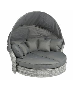 Îlot lounge & lit lounge "Savanna" - Mix Grey Gris/Blanc - Pure Garden & Living