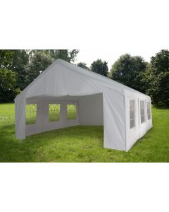 Chapiteau 4x6m PE 160 gr/m2 blanc avec bâches latérales