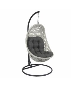 Fauteuil suspendu "Moon" résine tressée - Rio gris clair