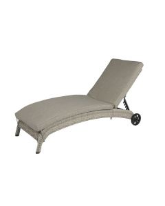 Chaise longue à roulettes "Lara" Beige/Gris - Pure Garden & Living