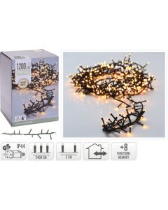 Micro-guirlande lumineuse en grappe 1200 ampoules LED Blanc - 24 m