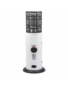Chauffage de terrasse Diva en acier inoxydable blanc au gaz