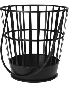 Brasero portable en métal avec anse pour soirées en jardin