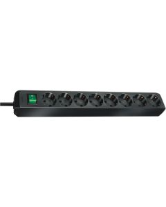 Multiprise Eco-line socle 8 prises avec interrupteur Noir 3M Brennenstuhl