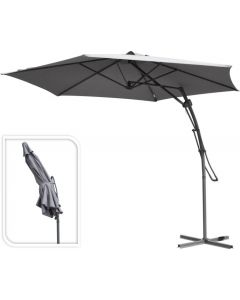 Parasol suspendu Belize push up Ø 300 cm gris clair