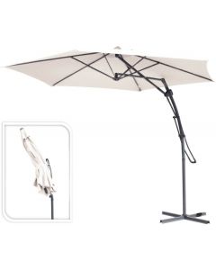 Parasol déporté Belize Push Up crème Ø380 cm