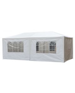 Tente de réception de base 3x6 mètres blanc avec parois latérales Pure Garden & Living