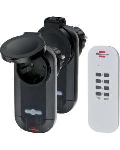 Brennenstuhl Kit de prises télécommandées extérieures Comfort-Line 2x IP44 noires