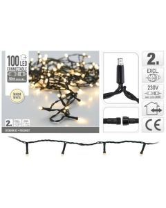 Extension éclairage de Noël 100 LED blanc chaud