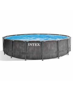 Intex Prism Frame Greywood Premium piscine hors-sol ronde Ø 457 x 122 cm avec kit complet