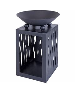 Brasero avec range-bûches en métal noir Ø 45 cm