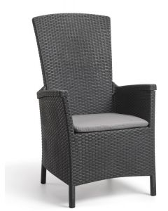 Allibert "Vermont" chaise inclinable graphite - 64 x 68 x 107
