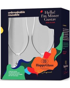 HappyGlass Verre à bière Mr Gustav en lot de 2
