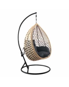 Pure Garden & Living fauteuil suspendu Alice en résine tressée marron