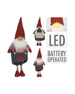Gnome à LED 61 cm Rouge / Gris