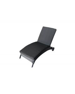 Chaise longue à roulettes "Lara" Noir - Pure Garden & Living