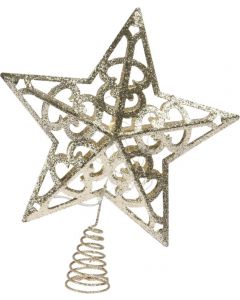 Pointe de sapin de Noël étoile 28 cm or