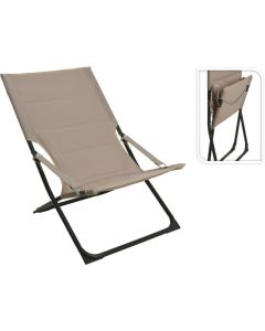 Chaise de jardin pliante rembourrée de couleur beige