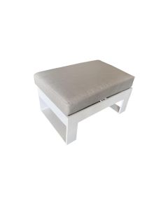 Pouf de jardin "Quatar" blanc - 75 x 50 x 31