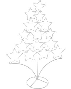 Sapin de Noël à étoiles Métal Blanc