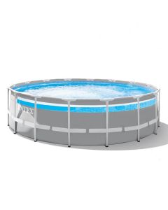 Intex Prism Frame Premium piscine hors-sol ronde Clearview Ø 488 x 122 cm avec kit d'accessoires