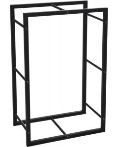 Porte-bûches rectangulaire en métal pour intérieur et extérieur