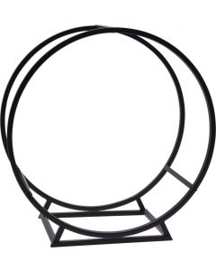 Pro Garden porte-bûches rond en métal noir pour cheminée et jardin