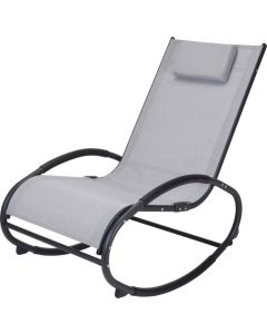 Fauteuil de jardin à bascule en acier gris clair