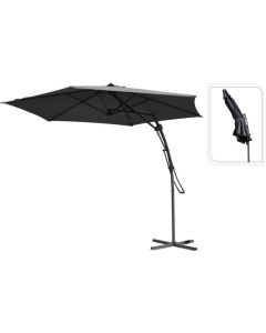 Parasol déporté Belize anthracite Ø 380 cm pour terrasse et jardin