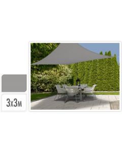 Voile d'ombrage 3x3 Carré Gris