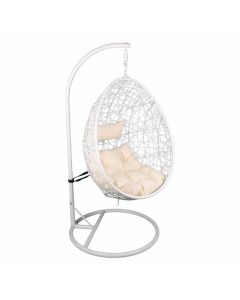 Pure Garden & Living fauteuil suspendu Lousanne en wicker blanc pour jardin