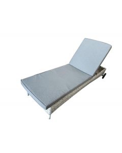 Chaise longue à roulettes "Gaby" Blanc/Gris - Pure Garden & Living