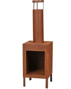 Ambiance Brasero de jardin couleur rouille 30x30x100 cm