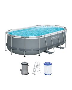 Bestway Power Steel piscine hors-sol ovale 427 x 250 x 100 cm avec pompe de filtration et accessoires