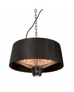 Sunred Artix Bright 1500 chauffage de terrasse suspendu noir avec éclairage LED