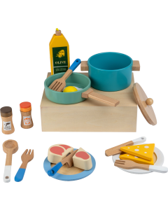 Cub & Co. Kit de cuisine en bois pour maisonnette enfant