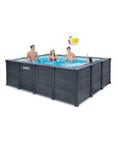 Intex Graphite Panel piscine hors-sol rectangulaire 400 x 300 x 124 cm avec filtre à sable et accessoires