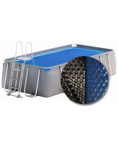 W'eau bâche à bulles rectangulaire 732 x 366 cm noir et bleu pour piscine