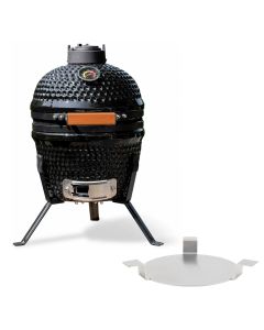 BASTE Barbecue kamado 13 pouces compact en céramique avec déflecteur de chaleur
