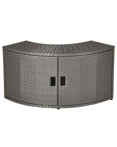 Meuble de rangement pour spa carré en rotin